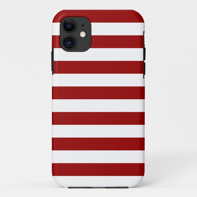 Coques Case-Mate iPhone Lignes rouges et blanches épaisses, motif (Dos)