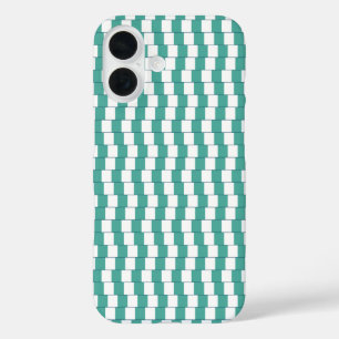 Coque Pour iPhone 16 Lignes turquoises déroutantes