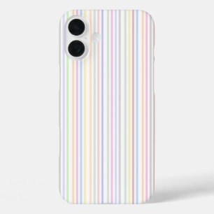 Coques iPhone 16 Plus Lignes verticales couleur pastel minimaliste