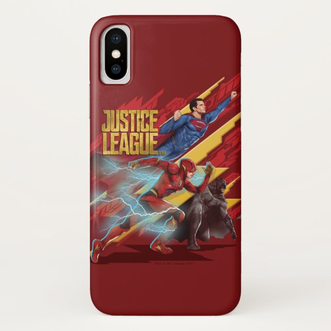 Coques Case-Mate iPhone Ligue de Justice | Badge Superman, Flash et Batman (Dos)