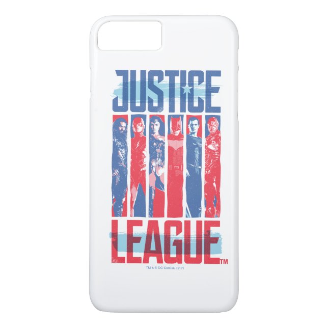 Coques Case-Mate iPhone Ligue de Justice | Blue & Red Group Pop Art (Dos)