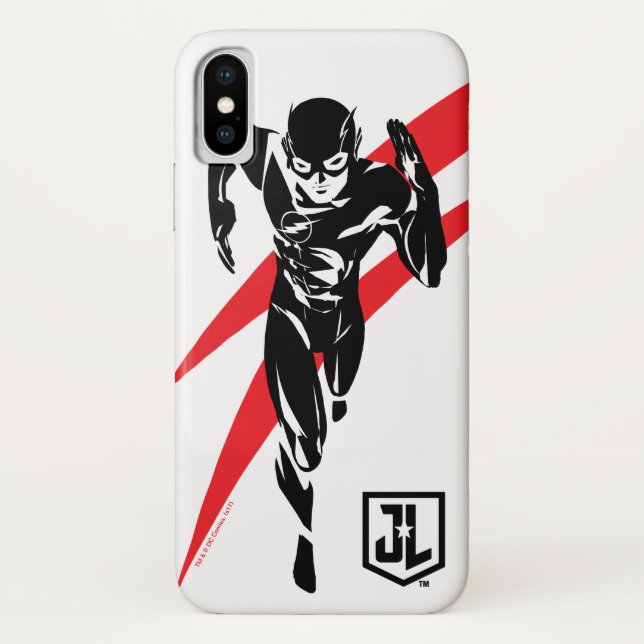 Coques Case-Mate iPhone Ligue de Justice | Flash Running Noir Pop Art (Dos)