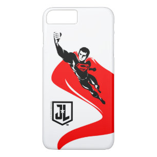 Coque iPhone 7 Plus Ligue de Justice Superman Flying Noir Pop Art
