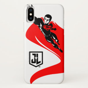 Coques Pour iPhone Ligue de Justice   Superman Flying Noir Pop Art