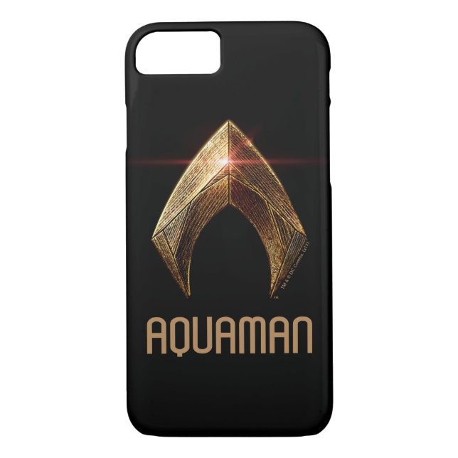 Coques Case-Mate iPhone Ligue de Justice | Symbole d'aquaman métallique (Dos)