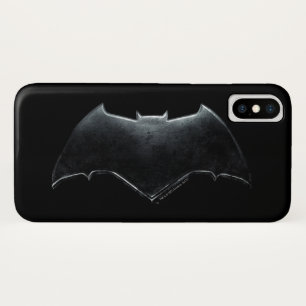 Coque iPhone X Ligue de Justice   Symbole de batman métallique