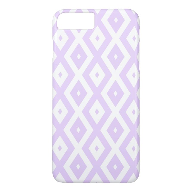 Coques Case-Mate iPhone Lilac motif de diamants violet et blanc (Dos)