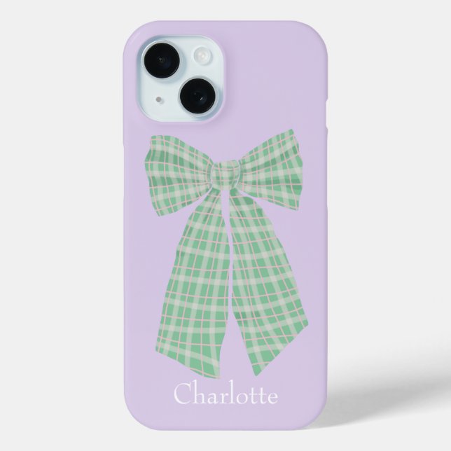 Coques Case-Mate iPhone Lilac personnalisé En vichy coquette romantique Bo (Verso)