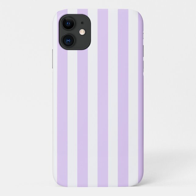 Coques Case-Mate iPhone Lilac violet et blanc bonbons rayures (Dos)
