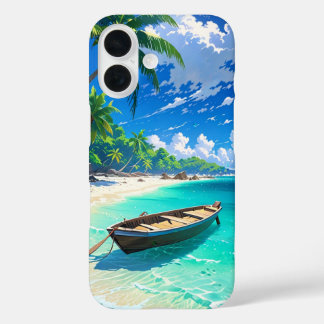 Coque Pour iPhone 16 L'île tropicale paisible d'Anime