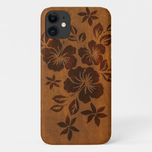 Case-Mate iPhone Case Lilikoi Hibiscus Hawaïen Faux Koa Wood