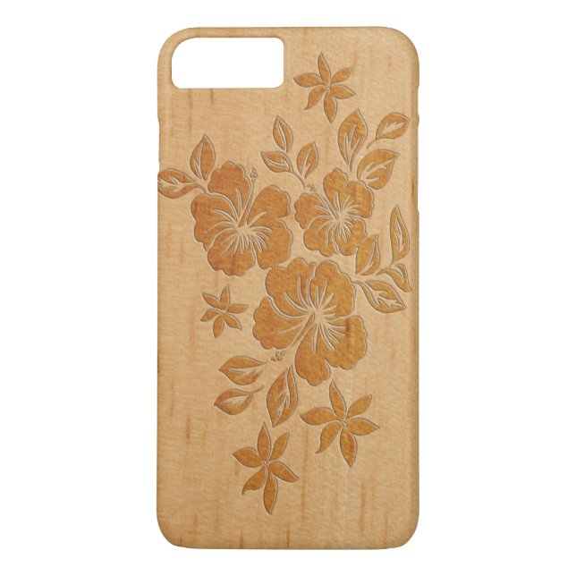 Coques Case-Mate iPhone Lilikoi Hibiscus Hawaii Faux Wood (Dos)