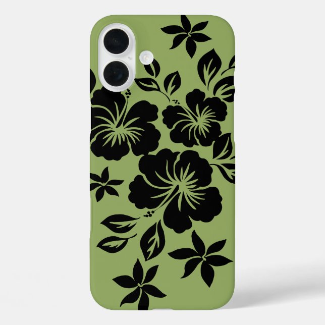 Coques Case-Mate iPhone Lilikoi Hibiscus Hawaii Floral Moss Green (Verso)
