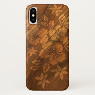 Etui iPhone Case-Mate Lilikoi Hibiscus Hawaiian Faux Burl Wood