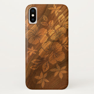 Etui iPhone Case-Mate Lilikoi Hibiscus Hawaiian Faux Burl Wood