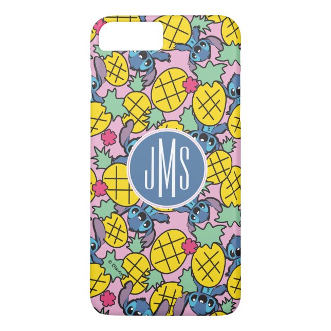 Coques Case-Mate iPhone Lilo et Stitch| Monogramme Motif d'ananas (Dos)
