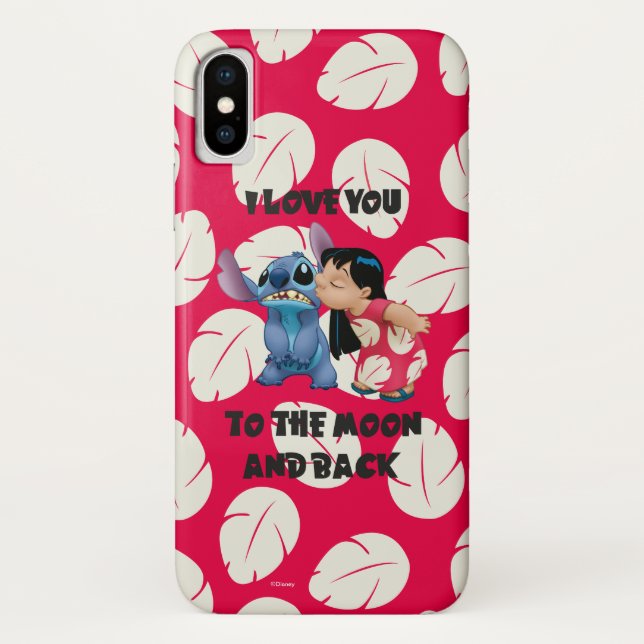Coques Case-Mate iPhone Lilo & Stich| Je T'Aime Sur La Lune (Dos)