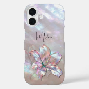 Coque Pour iPhone 16 Lily élégant en nacre