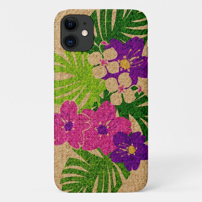 Coques Case-Mate iPhone Limahuli Garden Faux Vêtements en Violet (Dos)