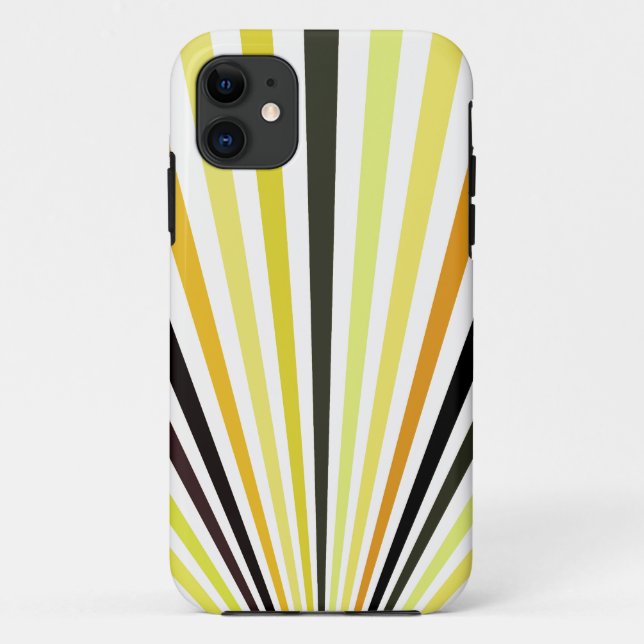 Coques Case-Mate iPhone Lime Vert rayures orange et noir (Dos)
