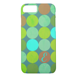 Etui iPhone Case-Mate Lime Vert Turquoise Turquoise & Rust Cercles Monog