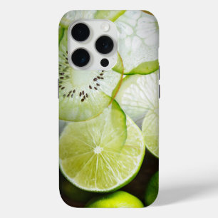 Coque iPhone 15 Pro Limes, Kiwis et concombres