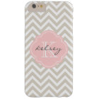 Linge Beige et rose Chevron Personnalisé Monogramm