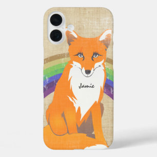 iPhone 16 Plus Case Linge imprimé Retro Fox personnalisé