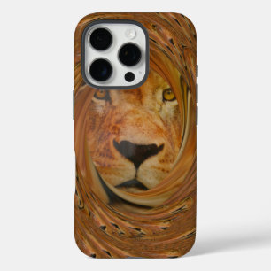 iPhone 16 Pro Case Lion Abstrait Safari Art