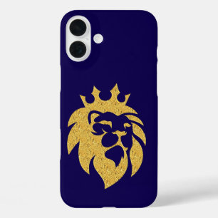 Coques iPhone 16 Plus Lion Avec Couronne - Or Style 1
