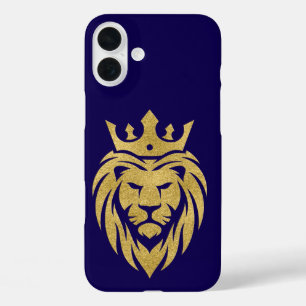 Coques iPhone 16 Plus Lion Avec Couronne - Style Or 3
