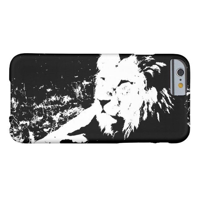 Coques Case-Mate iPhone Lion en noir et blanc (Dos Horizontal)