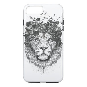 Coque Case-Mate Pour iPhone Lion floral (noir et blanc)