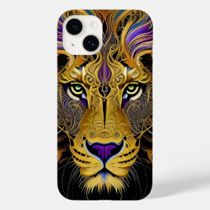 Coque Pour iPhone 14 Lion Gold Filigree