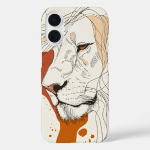 Coque Pour iPhone 16 Lion Line Majesty