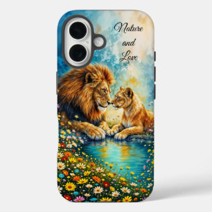 Coque Pour iPhone 16 Lion Lioness chats sauvages nature amour faune