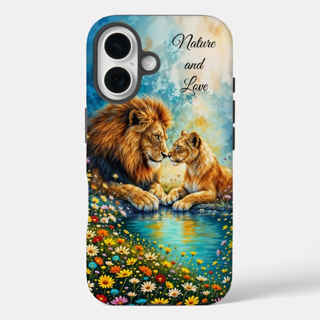Coques Case-Mate iPhone Lion Lioness chats sauvages nature amour faune (Verso)