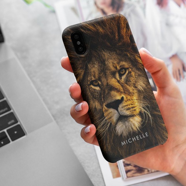 Coques Case-Mate iPhone Lion Majestic Personnalisé (Available in most phone types and models.  Customize the name or leave it blank. )