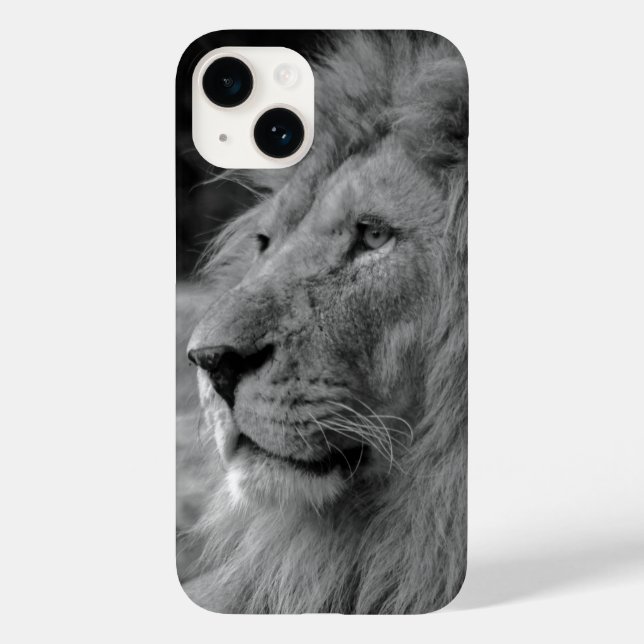 Coques Case-Mate iPhone Lion noir et blanc - Animal sauvage (Verso)