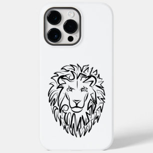 Coque Pour Pour iPhone 14 Pro Max Lion tribal noir et blanc