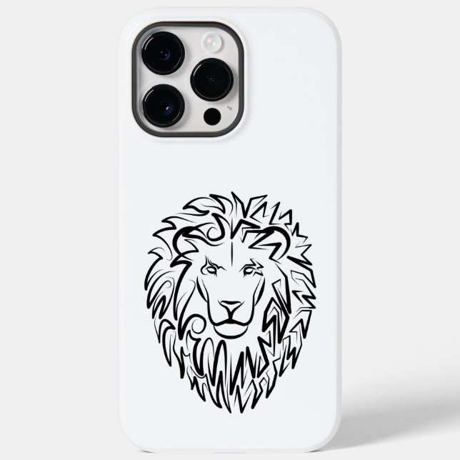 Coques Case-Mate iPhone Lion tribal noir et blanc (Verso)