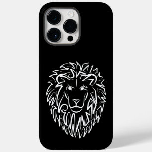 Coque Pour Pour iPhone 14 Pro Max Lion tribal noir et blanc