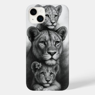 Coque Pour iPhone 14 Plus Lionne & Lionceaux