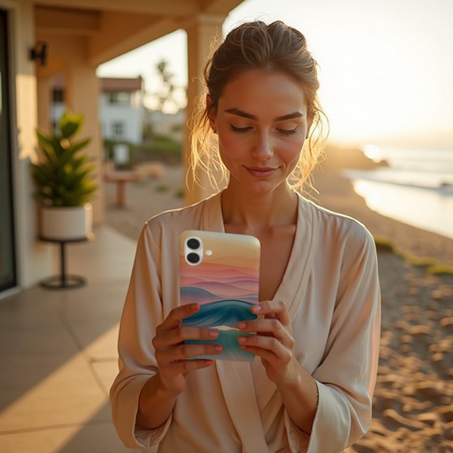 Coques Case-Mate iPhone Liquide Abstrait de la houle de Pêche (Peach Swell Case. Serene sunset waves & lavender-dusk tones for artful everyday tech.)