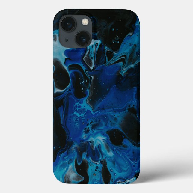 Coques Case-Mate iPhone Liquide psychédélique bleu foncé (Verso)