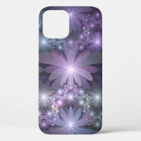 Lit de fleurs tendance brillant art fractal abstra