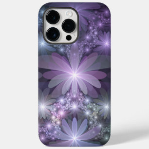 Coque Pour Pour iPhone 14 Pro Max Lit de fleurs tendance brillant art fractal abstra