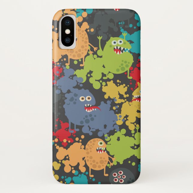 Coques Case-Mate iPhone Little cute funny monsters (Dos)