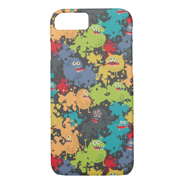 Coques Case-Mate iPhone Little cute funny monsters (Dos)