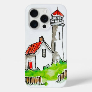 Coque iPhone 15 Pro Little Lighthouse Watercolor Coque-Mate iPhone Cas